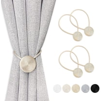 Magnetic Curtain Tiebacks, Gold Curtain Holders for Drapes, Stronge Magnet Drapery Curtain Ties Set of 2, Boho Rope Curtain Holdbacks