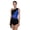 Royal Blue, variant on Women's Rhinestone Color Block Lyrical Ballet Leotard Dress Ruched Skirt Jumpsuit for Gymnastics Latin Dance Orange S