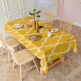 thumbnail image 2 of Yellow Geometric Quatrefoil Pattern Rectangle Tablecloth 60"x120",Waterproof Polyester Rectangle Table Cloth, Wipeable Spillproof Polyester Tablecloth for Dining, Camping, Indoor and Outdoor, 2 of 6