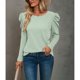 thumbnail image 1 of Top de manga abullonada,Camisas de manga abullonada para mujer Camisas de cuello redondo Camisas de manga larga Rendimiento de gama alta, 1 of 9