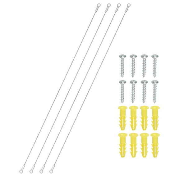 Cabinet Door Restraint 20 Inch, 4 Pack Stainless Steel Hinge Limiter 1.5mm Dia