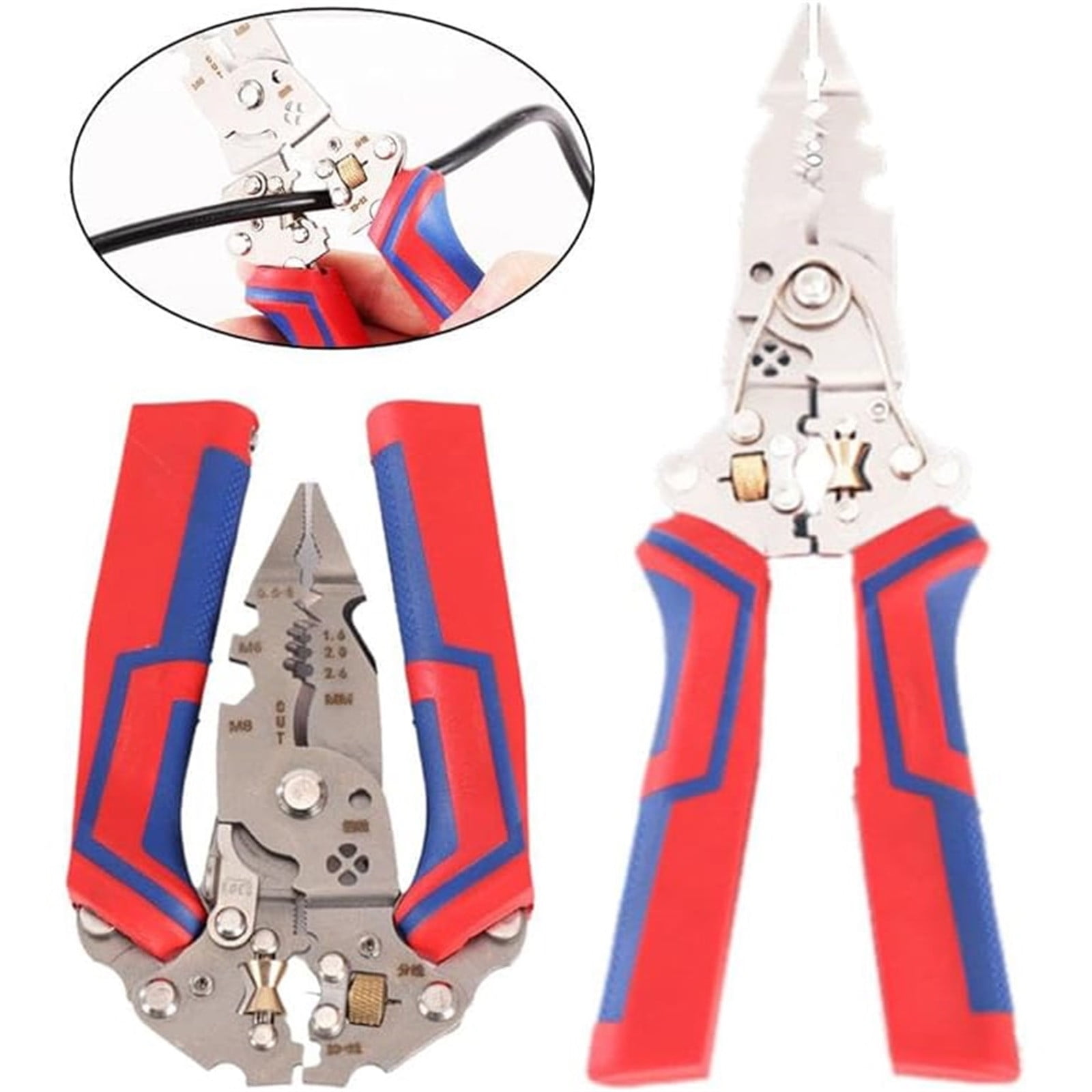 Weloille 13-in-1 Multifunctional Voltage Tester Wire Stripper Pliers with Precision Cutting for Electricians, Heavy-Duty Vanadium Steel Electrical Tool