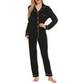 thumbnail image 1 of Ensemble Pyjama Femme Pjs Coton Manches Longues avec Boutons XS-XXL, 1 of 7