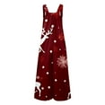 thumbnail image 4 of Women Christmas Outfit Stylish Women's Casual Christmas Print Jumpsuit Featuring Practical Side Pockets For Everyday Comfort And Festive Seasonal Fashion Red M, 4 of 5