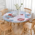 thumbnail image 3 of Pioneer Flower Floral Print Pattern Round Fitted Tablecloth with Elastic Edge,Dining Table Cover Waterproof,Outdoor Round Tablecloth for Camping,Dining,Indoor and Outdoor, 3 of 7