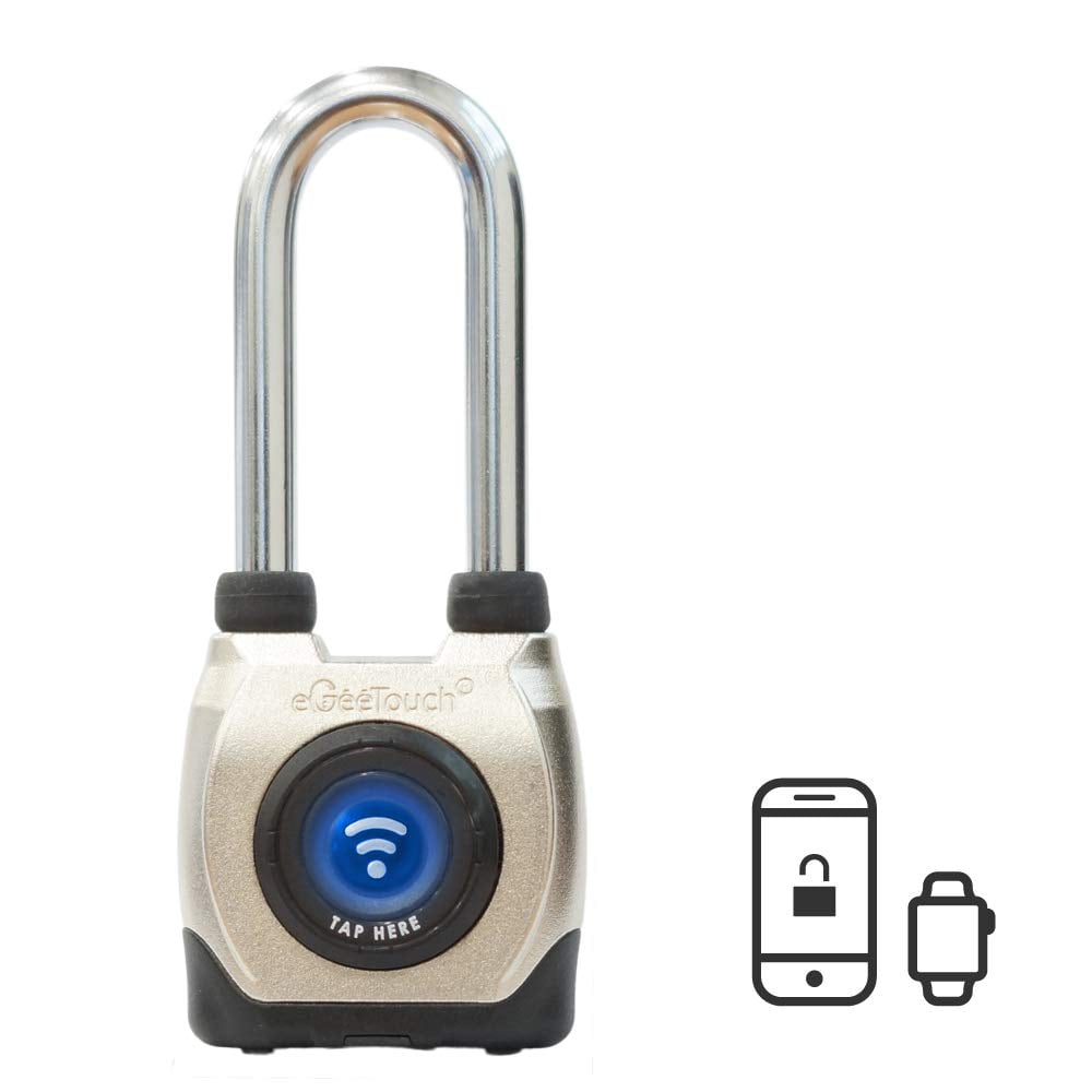 eGeeTouch Outdoor Smart Padlock 3rd Gen, Weatherproof, Rugged Design
