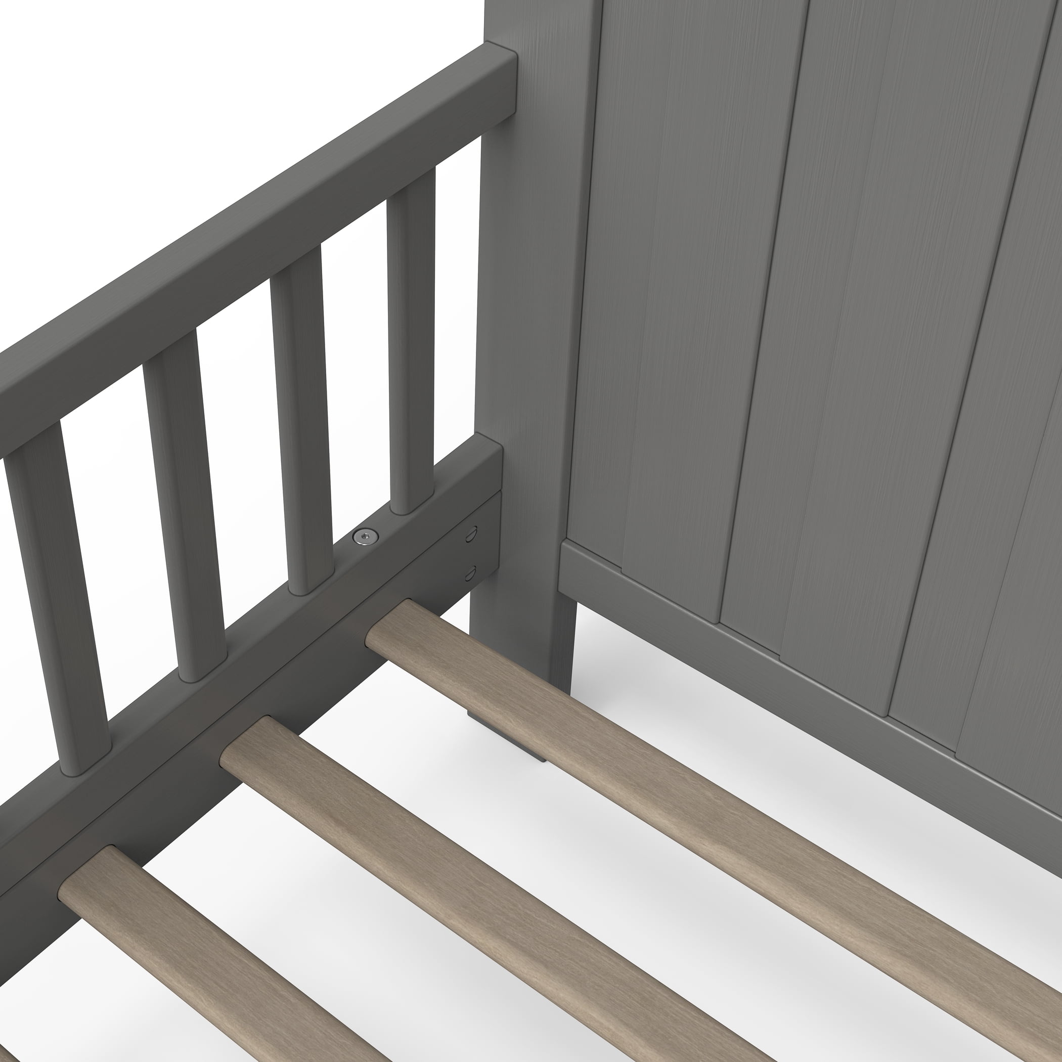 Child Craft Calder Toddler Bed with Guard Rails, Brushed Pebble