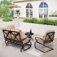 thumbnail image 2 of SUNCROWN 4-Piece Outdoor Patio Furniture Set Wrought Iron Conversation Set, Brown, 2 of 13