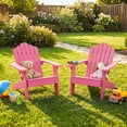 thumbnail image 2 of Gymax Chaise Adirondack pour Enfants Chaise d'Extérieur pour Enfants avec Dossier Haut Incliné Rose, 2 of 9