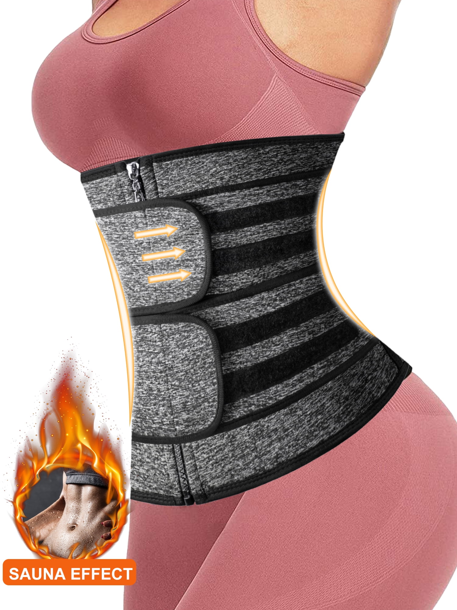 QRIC Women Corset Waist Trainer for Women Neoprene Plus Size 3 Strap Cincher  Tummy Control Shapewear Waist Trimmer Belt Workout Body Shaper 