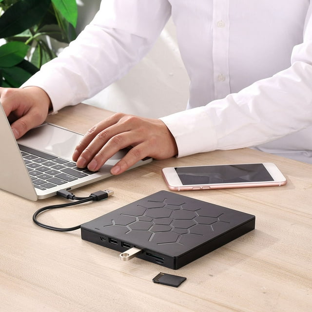 External DVD Drive, Ultra Thin Type C DVD Recorder for Laptop for All in One Computer