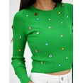 thumbnail image 4 of Blusa manga larga con pedrería Roman Fashion /Juvenil, 933 (Verde) verde CH Roman Fashion BL-M-933-VERDE, 4 of 5