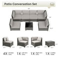 thumbnail image 4 of Bifanuo 7 Piece Patio Furniture Set, Outdoor Furniture Patio Sectional Sofa, All Weather PE Rattan Outdoor Sectional with Cushion and Coffee Table., 4 of 10