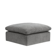 ACME Naveen Contemporary Linen Fabric Upholstered Modular Ottoman in Gray
