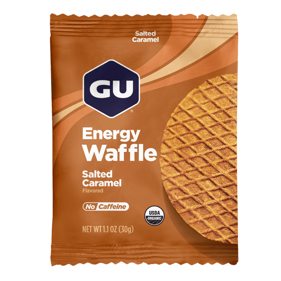 GU Energy Waffles, Salted Caramel, 1ct - 1.1oz Packet, On-the-Go Energy for Any Workout