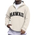 thumbnail image 3 of Hawaii Quarter Zip Pullover Men Long Sleeve Graphic Hooded Sweatshirt Mens Hoodie Fashion Streetwear, 3 of 5