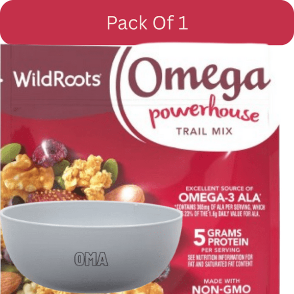 WildRoots Omega Powerhouse Trail Mix, Nut & Berry Blend, 24 oz. With White Bowl By OMA