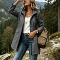 thumbnail image 4 of Jsaierl Women's Hooded Utility Anorak Jacket Drawstring Waist with Flap Pockets Lightweight Spring Fall Casual Travel Coat, 4 of 9