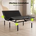 thumbnail image 2 of Adjustable Bed Base, Wireless Remote, Three Leg Heights, And USB Ports-Ergonomic, Queen/Twin XL Black, Quiet Motor, Zero Gravity Bed for Deep Sleep, 2 of 6
