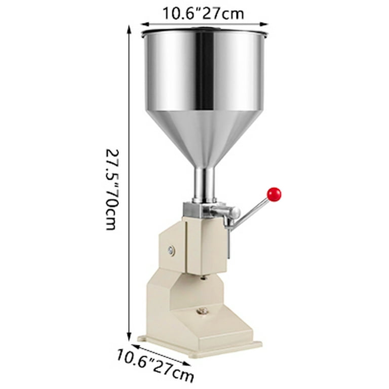 VEVOR Manual Liquid Filling Machine 5-110ml, Manual Filling  Machine,adjustable Cream Filling Machine, Bottle Filler Machine with a 11.5  L Hopper for