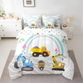 thumbnail image 3 of Feelyou Construction Truck Kids Twin Bedding Sets 7-Piece, Cute Rainbow Bedding Comforter Set, Cartoon Vehicle Theme Reversible Sheet Sets, Breathable Home Decor, 3 of 9