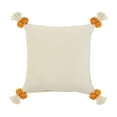 thumbnail image 3 of LR Home Ox Bay Hand-stitched Yellow/White Geometric All-Natural Cotton Pillow Cover, 3 of 8