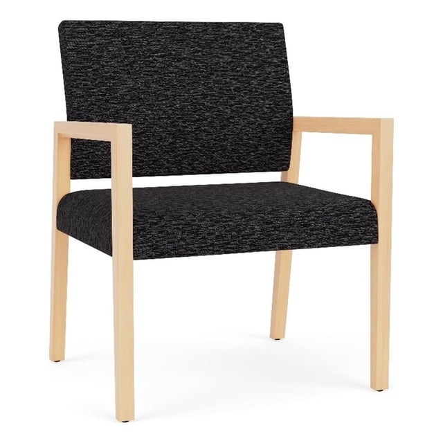 Pemberly Row Chaise Grand pour Invités pour Réception d'Attente, Cadre en Bois, Noir