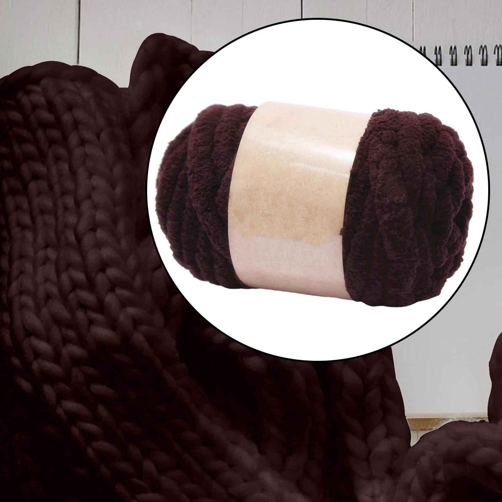 Chunky Wool Yarn Jumbo Tubular Yarn DIY Filling Hand Knitting Arm Knit Yarn Weight Yarn Bulky Yarn for Cushion Crochet Throw Pet Bed Hats coffee