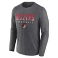 thumbnail image 2 of Men's Fanatics Heathered Charcoal Portland Trail Blazers Where Legends Play Iconic Practice Long Sleeve T-Shirt, 2 of 3