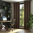 thumbnail image 5 of Deconovo 100% Blackout Curtains for Bedroom, Thermal Insulated, 2 Panels, 52"x45", Brown, 5 of 9