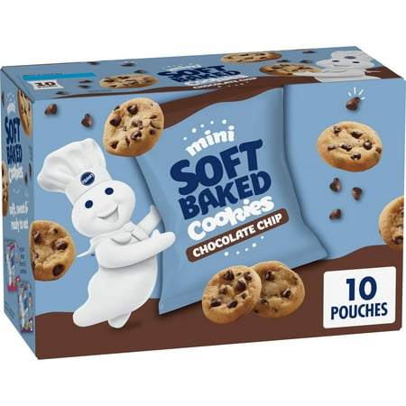 Pillsbury Mini Soft Baked Cookies Chocolate Chip Snack Bags 10 ct