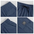 thumbnail image 7 of Cargo Shorts For Men Drawstring Elastic Waist Shorts Lightweight Plain Color Knee Length Pants With Multi Side Pockets Dark Blue 2XL, 7 of 7