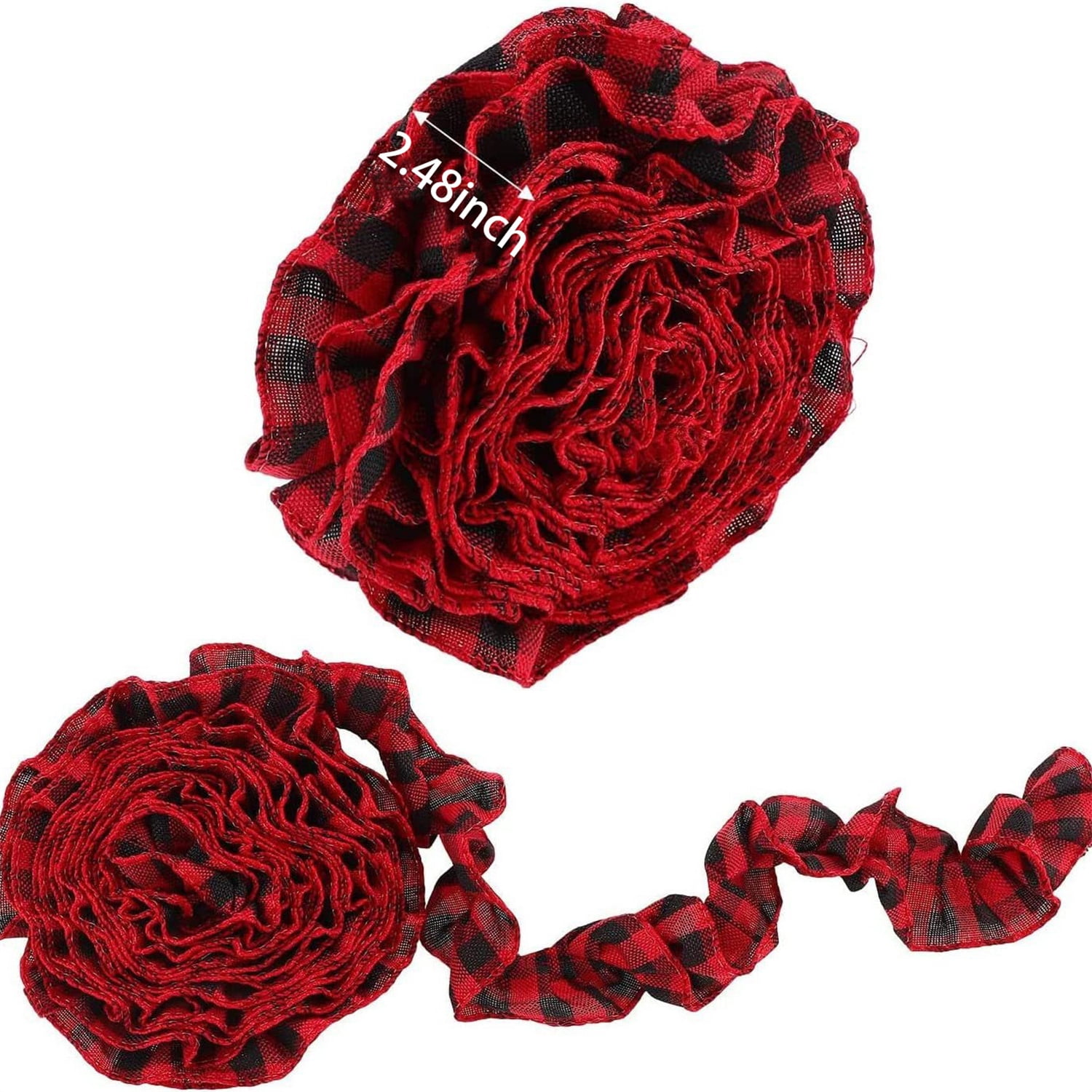 27FT Christmas Tree Garland,Bexikou Black and White Plaid Christmas Decorations Garland Christmas Garland Ribbon for Home Wreath Staircase Tree Decor