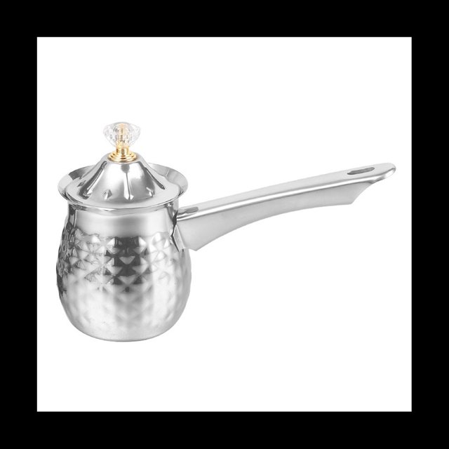 Turkish Coffee Maker Copper Coffee Tea Maker Milk Warmer Hot Chocolate Maker Butter Melting Pot 600Ml Silver,1 x coffee pot,Silver