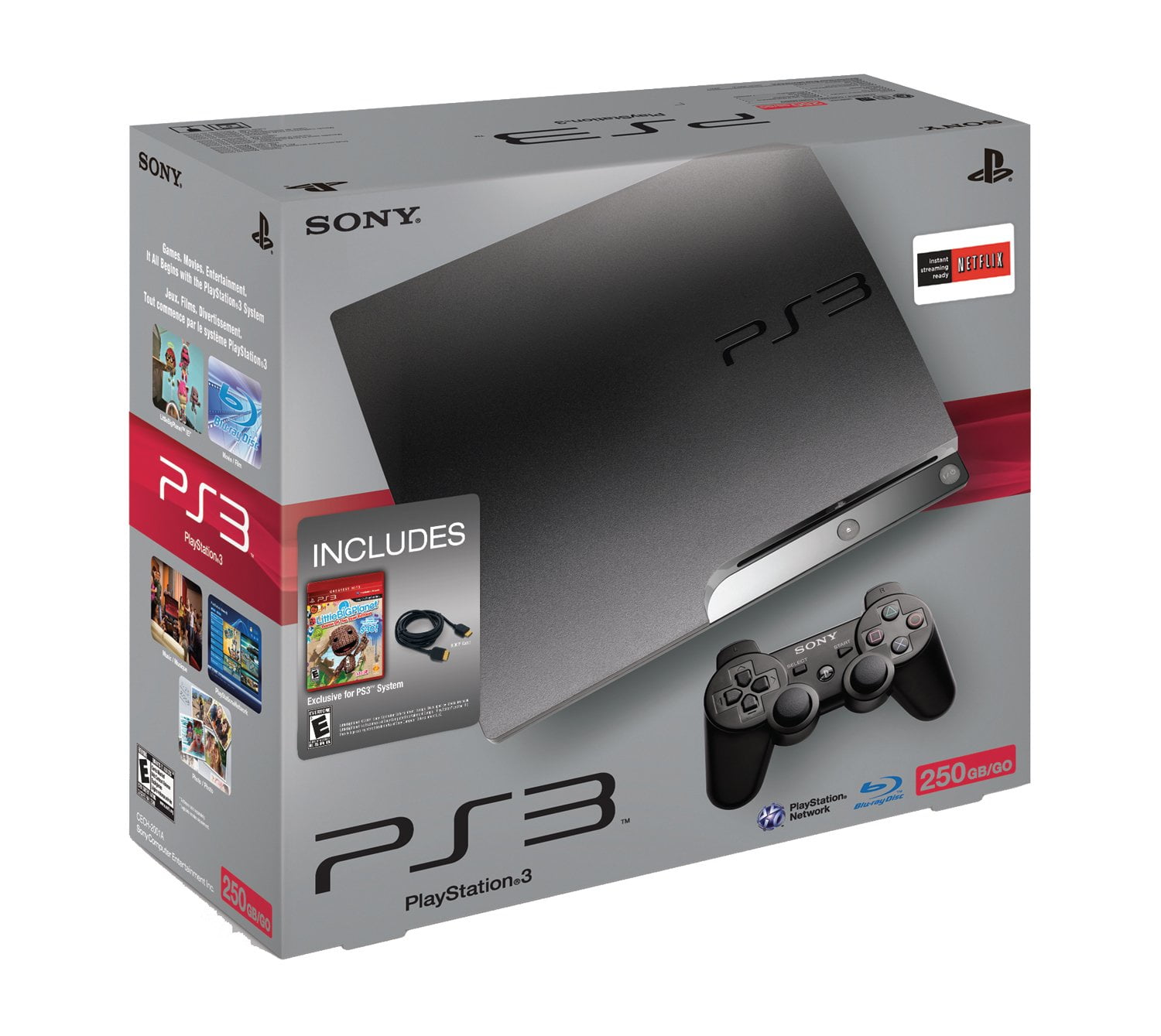 PlayStation, PlayStation 3 PS3 Slim, 320GB, Black, HDMI, HD