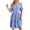 Blue, variant on WRKEKC Summer Casual Dresses for Women, Womens T-Shirt Dress, Women's Summer V-Neck Ruffle Sleeve Dresses Casual Flowy Sundresses Button Floral Mini Pleated Dress