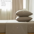 thumbnail image 4 of MooMee 100% Washed Cotton Sheet Set Queen Linen Like Textured Breathable Durable Soft Comfy 4pcs (Mocha Brown), 4 of 6