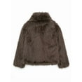 thumbnail image 5 of Female Faux Fur Coat Faux Fur Jacket Long Sleeve Lapel Furry Winter Jackets Parka Short Coat Coffee M, 5 of 9