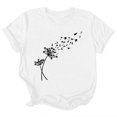 thumbnail image 4 of TSADFHJI Hauts Peplum pour Femmes Manches Longues Mode Décontractée Impression de Mots Chemises Col Rond Manches Courtes Tee Tops Tunique Blouse L Blanc, 4 of 5