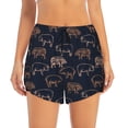 thumbnail image 2 of Rateoe Pig Farm Printed 2 in 1 Women's Workout Shorts for Athletic Gym Running Shorts with Phone Pockets-Small, 2 of 7