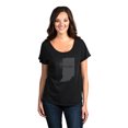 thumbnail image 2 of Thread Tank Home Roots State Indiana IN Women's Relaxed Slouchy Dolman T-Shirt Tee Heather Black Small, 2 of 4