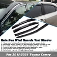 thumbnail image 3 of Xotic Tech 4x Smoked Tinted Chrome Window Sun Wind Rain Snow Guard Air Deflectors Visors Trims Compatible with Toyota Camry 2018-2022, 3 of 9