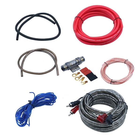 4Gauge Car Audio Cable Kit, Complete Car Audio Power & RCA Cable Set with 60A AGU Fuse, Gold Terminals