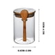 thumbnail image 3 of Fiudx Tarro de Vidrio para Condimentos, Contenedor de Almacenamiento de Borosilicato Alto, Diseño Sellado con Cuchara de Madera, Soporte Multifuncional para Especias, Uso En Cocina y Comedor, Durader, 3 of 6
