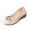Beige, variant on Wensltd Women's Wedge Heel Shoe Soft Leather Soft Sole Comfortable Low Cut Shoes Breathable Round Toe