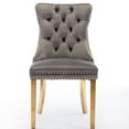 thumbnail image 2 of High Upholstered Dining Chair , 2 In Gray Velvet, With Golden Stainless Steel Plating Legs And Alluring Nailhead Trim, Sw1601gy Modern Velvet (2), Astounding Trim Feature,, 2 of 7