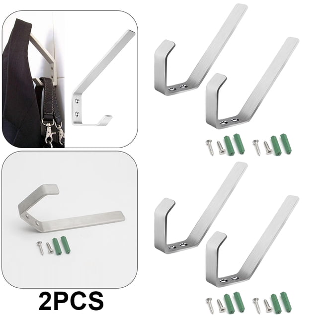 Likrtyny 2 Uds Estante Montaje en Pared Multiusos Gancho Montaje en Pared Tela para Sombrero Moto (plata)