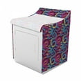 thumbnail image 2 of Animal Washer Cover, Hand Drawn Style Pattern with Snakes Swirled Tangled Bodies Exotic Reptiles, Washroom Decor with Dust Protection, 29" x 28" x 40", Plum Blue Yellow, by Ambesonne, 2 of 3