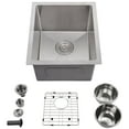 thumbnail image 1 of Kojooin Undermount Single Bowl Kitchen Sink, Stainless Steel Deep Basin for Kitchen Washing, Freestanding or Wall Mount, Portable Standing Utility Sink, Includes Bottom Set & Accessories, 1 of 7