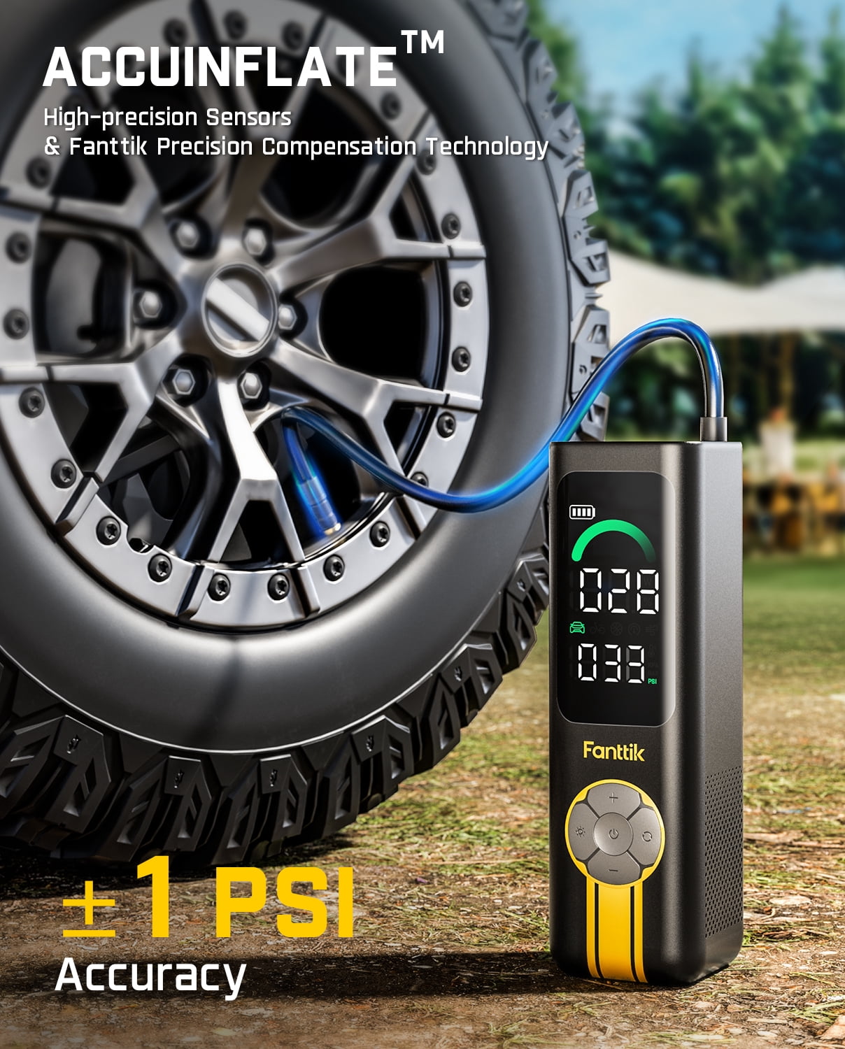 Fanttik X10 Cross Tire Inflator/Blower 2-in-1, Cordless Tire Inflator Portable Air Compressor, 150PSI Air Pump for cars and bikes, with Light and Power Bank, Deflate for Air Mattresses, Pool Floats